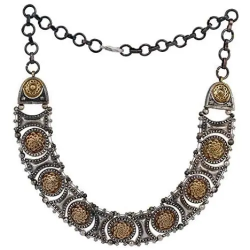 Aheli Indian Traditional Jewelry Trible Oxidized Necklace Earring Set Bollywood Bohemian Fashion for Women