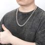 WESTMIAJW Mens Miami Cuban Link Chain Necklace Jewelry,Stainless Steel/Black/Gold,12/14mm Width,45/50/55/60/65/70/75cm
