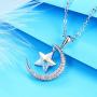 XUPING Jewelry Luxury Moon Star Pendant Necklace Crystals from Swarovski Valentines Day Women Girl Gifts