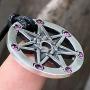 Magic Pagan Jewelry Septagram 7 Pointed Fairy Star Heptagram Silver Pewter Unisex Purple Crystal Pendant Necklace Luck Charm Protection Amulet Wicca Medallion travel Talisman w Black Adjustable Cord