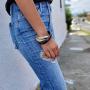 Caratina 14k Gold Plated, black Rhodium plated and rhodium plated triple omega ring intertwined fashion joy stackable trinity bracelet for women