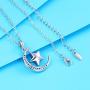 XUPING Jewelry Luxury Moon Star Pendant Necklace Crystals from Swarovski Valentines Day Women Girl Gifts