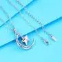 XUPING Jewelry Luxury Moon Star Pendant Necklace Crystals from Swarovski Valentines Day Women Girl Gifts