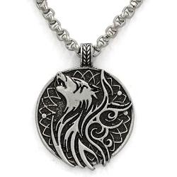TTKP Odin Wolf and Crow Necklace Jewelry Pendant Nordic Jewelry Viking Charm Pendant