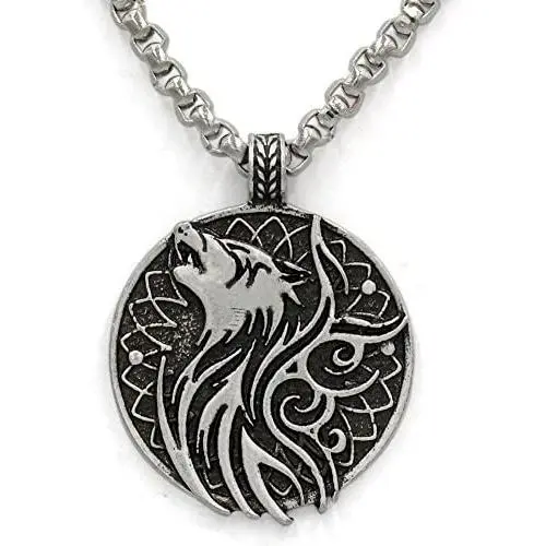 TTKP Odin Wolf and Crow Necklace Jewelry Pendant Nordic Jewelry Viking Charm Pendant TTKP Odin Wolf and Crow Necklace Jewelry Pendant Nordic Jewelry Viking Charm Pendant