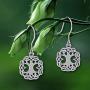 AEONSLOVE 925 Sterling Silver Tree of Life Drop Earrings Pendant Necklace Set, Jewelry Gift for Women