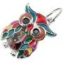 WEVENI Enamel Alloy Cartoon Owl Bird Earrings Dangle Drop Jewelry For Women Girls Ladies Charm Gift