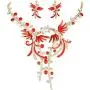 EVER FAITH Austrian Crystal CZ Enamel 2 Phoenix Bird Animal Lover Necklace Earrings Set