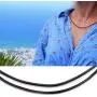 POTESSA Black Leather Cord Choker Necklace Double Knotted Adjustable Necklace Minimalist Jewelry for Women Men Unisex POTESSA Black Leather Cord Choker Necklace Double Knotted Adjustable Necklace Minimalist Jewelry for Women Men Unisex