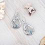 PZ Paz Creations Turquoise 925 Sterling Silver Pear Shaped Dangle Earrings