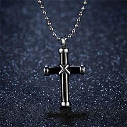 Virginia-CO Stainless Steel Cross Urn Necklace Pendant Memorial Ash Keepsake Jewelry for mom & dad