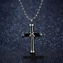 Virginia-CO Stainless Steel Cross Urn Necklace Pendant Memorial Ash Keepsake Jewelry for mom & dad