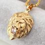 Ineffable Stainless Steel Vintage Lion Head Pendant Necklace Rope Chain Jewelry punk style