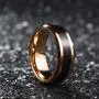King Will Mens 8mm Tungsten Carbide Wedding Ring Rose Gold Plated Imitation Sandstone Sticker Inlay King Will Mens 8mm Tungsten Carbide Wedding Ring Rose Gold Plated Imitation Sandstone Sticker Inlay