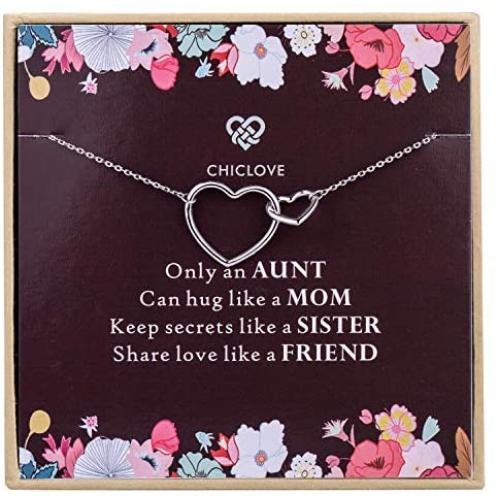 Aunt and Niece Necklace, 925 Sterling Silver, Best Aunt Gifts, Gifts for Aunts, Best Aunt Ever Gift Jewelry, Pendant Necklaces for Aunt, Mothers Day