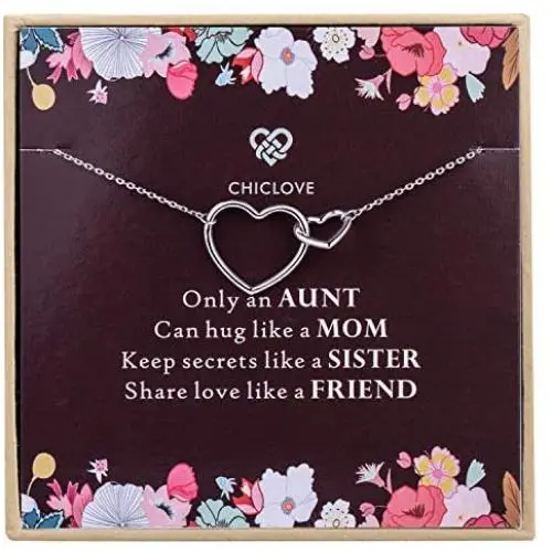 Aunt and Niece Necklace, 925 Sterling Silver, Best Aunt Gifts, Gifts for Aunts, Best Aunt Ever Gift Jewelry, Pendant Necklaces for Aunt, Mothers Day