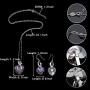 BriLove Women 925 Sterling Silver CZ Heart Necklace Earrings Set