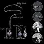 BriLove Women 925 Sterling Silver CZ Heart Necklace Earrings Set BriLove Women 925 Sterling Silver CZ Heart Necklace Earrings Set