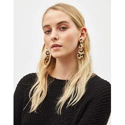Wovanoo Leopard Print Earring Leather Fur Earrings for Women Statement Drop Dangle Earrings