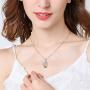 Bee Necklace Sterling Silver Infinity Love Bee Pendant Necklace with Rose Flower Jewelry Gifts for Women Teens