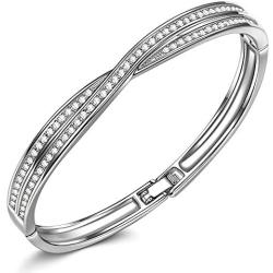 Alex Perry Christmas Bracelets for Women, Waltz of Love Sparkling Cross Bangle, with Crystal from Austria, Birthday Gifts for Women, Jewelry Gifts Box