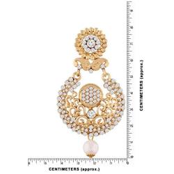 I Jewels 18K Gold Plated Indian Bollywood Ethnic Earrings Encased with Faux Pearl and Stone For Women/Girls (E2326Q)