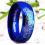 Cloud Dancer 8mm Width Tungsten Carbide Blue Dome Silver Dome Gold Dome Black Dome Doctor Who Brand Wedding Ring-Free Inside Engraving