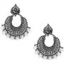 Bodha 925 Antique Silver Traditional Indian Chandbali Earring (SJ_711)