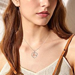 Angelady Silver Butterfly Pendant Necklaces for Women & Girls - Love Heart Necklace Birthday Christmas Valentine Jewellery Gifts for Girlfriend, Wife, Sister