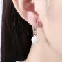 Elegant 18K Gold Plated Cubic Zirconia Dangle Earrings Pearl Drop Earring For Girls Womens Nice Gift (2 Pcs)