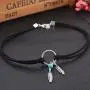 MJartoria Native American Bohemian Feather Charm Handmade PU Leather Choker Necklace MJartoria Native American Bohemian Feather Charm Handmade PU Leather Choker Necklace