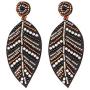 Vintage Leaf Drop Dangle Earrings, Boho Handmade Bead Statement Jewelry for Women Teen Girls