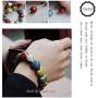 Zittop Bracelet Colorful Ceramic Handmade Simple Ethnic Style Variety of Shapes Elastic Hand Chain for Women Girls (A) (heaet)