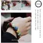 Zittop Bracelet Colorful Ceramic Handmade Simple Ethnic Style Variety of Shapes Elastic Hand Chain for Women Girls (A) (heaet)