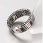 ALEXTINA Mens 8MM Stainless Steel Yin Yang Spinner Ring Ba Gua Feng Shui Eight Trigrams Signet Band