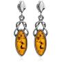 Ian and Valeri Co. Amber Sterling Silver Celtic Marquise Shape Stud Earrings
