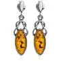 Ian and Valeri Co. Amber Sterling Silver Celtic Marquise Shape Stud Earrings Ian and Valeri Co. Amber Sterling Silver Celtic Marquise Shape Stud Earrings