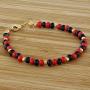 In Season Jewelry 18k Gold Plated Evil Eye Protection Red Black Simulated Azabache Bracelet 7''