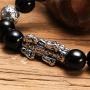 ZenBless Fengshui Black Obsidian Wealth Bracelet Pi Xiu Prosperity Pi Yao Bracelet Mantra Bead Bracelets Attract Wealth and Good Luck