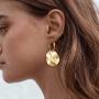 Round Disc Circle Plate Minimalist Fishhook Elegant Dangle Drop Earrings Chic Geometric Dangling Hanging Fashion Lightweight Simple Modern Statement Jewelry Gifts