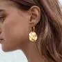 Round Disc Circle Plate Minimalist Fishhook Elegant Dangle Drop Earrings Chic Geometric Dangling Hanging Fashion Lightweight Simple Modern Statement Jewelry Gifts