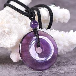 JUST IN STONES Gemstone 30mm Donut Beads Reiki Chakra Pendant Necklace Handmade Jewelry 22 Inch