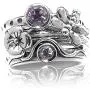 Silvershake Set of 4 Gemstone 925 Sterling Silver Dragonfly and Flower Stackable Rings Jewelry for Women Multiple way of Wear Silvershake Set of 4 Gemstone 925 Sterling Silver Dragonfly and Flower Stackable Rings Jewelry for Women Multiple way of Wear