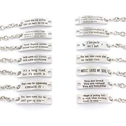 YOYONY 10 PCS Packs ! Random Inspirational Message Adjustable Leather Bracelets,Motivational Quotes Bangle Bracelets,Minimalist Decoration BFF Jewelry