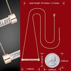Frwiskp Pendant Necklace - 18K Rose Gold Plated Necklace with Shiny Cubic Zirconia 16'' Danity Jewelry Gift for Women Girls