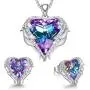 CDE Angel Wing Love Heart Necklaces and Earrings Silver Tone/Gold Tone Jewelry Sets Birthday/Anniversary Valentines Day Jewelry Gifts for Women Mom/Wife/Sister/Best Friend