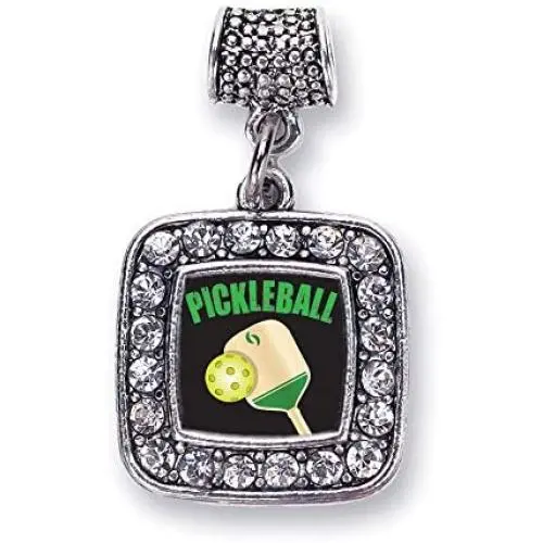 Inspired Silver - Silver Square Charm for Bracelet with Cubic Zirconia Jewelry Inspired Silver - Silver Square Charm for Bracelet with Cubic Zirconia Jewelry