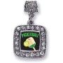 Inspired Silver - Silver Square Charm for Bracelet with Cubic Zirconia Jewelry