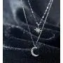 SLUYNZ 925 Sterling Silver Layered Necklace Chain Star Moon Choker Necklace for Women Teen Girls Layering Chain Choker