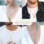 ETEVON Gold Initial Letter Necklace Pendant Chain Bling Alphabet Capital Personalized for Women Men Jewerly Gift for Birthday Girlfriend Boyfriend